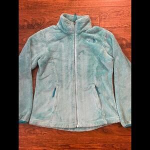 The North Face Women's Fuzzy Fleece Jacket - Aqua Blue - Soft and Cozy